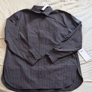 Alo Yoga Pinstripe Daylight Button Down Long Sleeve